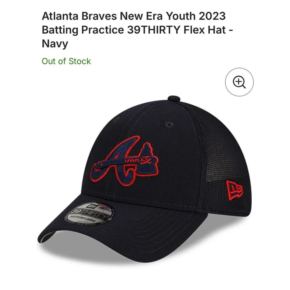 New Era Navy/Red Atlanta Braves 2023 On-Field Low Pro Batting Practice Hat Youth